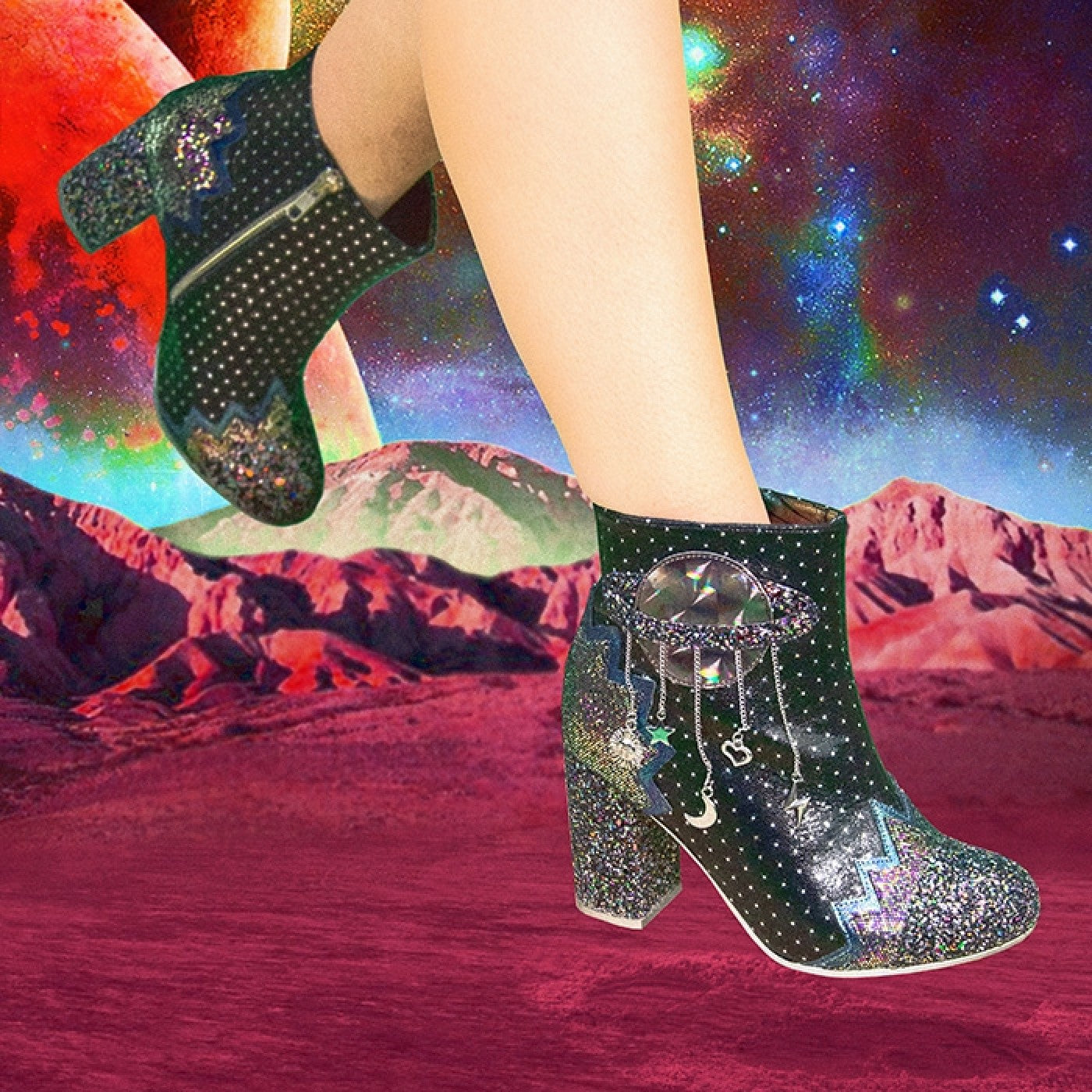 Irregular Choice Intergalactic Heels//Black-Footwear-PANTIESANDPUMPS.COM