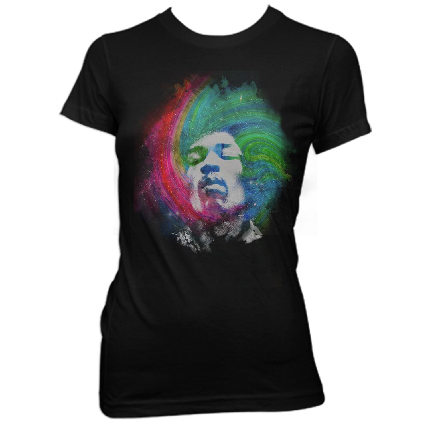 Jimi Hendrix Galaxy Women’s T-Shirt-T-Shirts-PANTIESANDPUMPS.COM