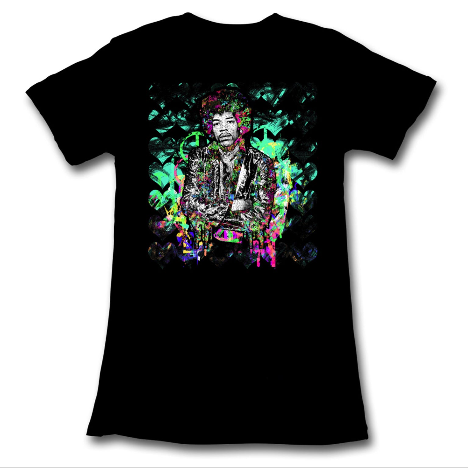 Jimi Hendrix Peace & Love Women’s Fit T-Shirt-T-Shirts-PANTIESANDPUMPS.COM