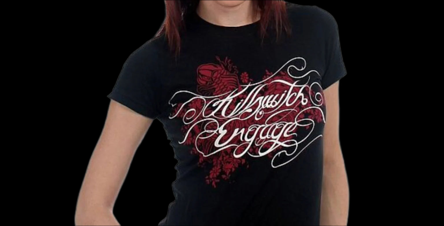 Killswitch Engage Tattscript Girlie T-Shirt-T-Shirts-PANTIESANDPUMPS.COM