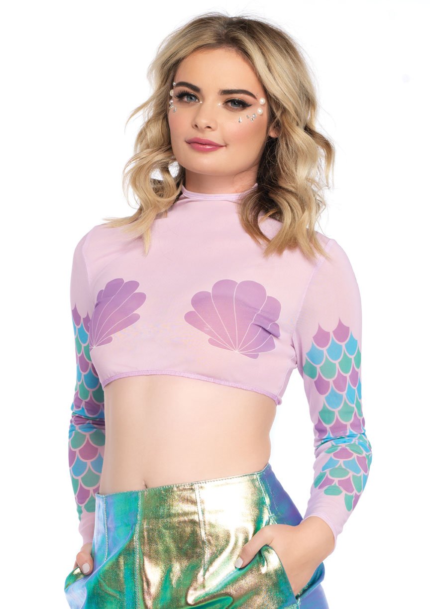 Mermaid Crop Top-T-Shirts-PANTIESANDPUMPS.COM