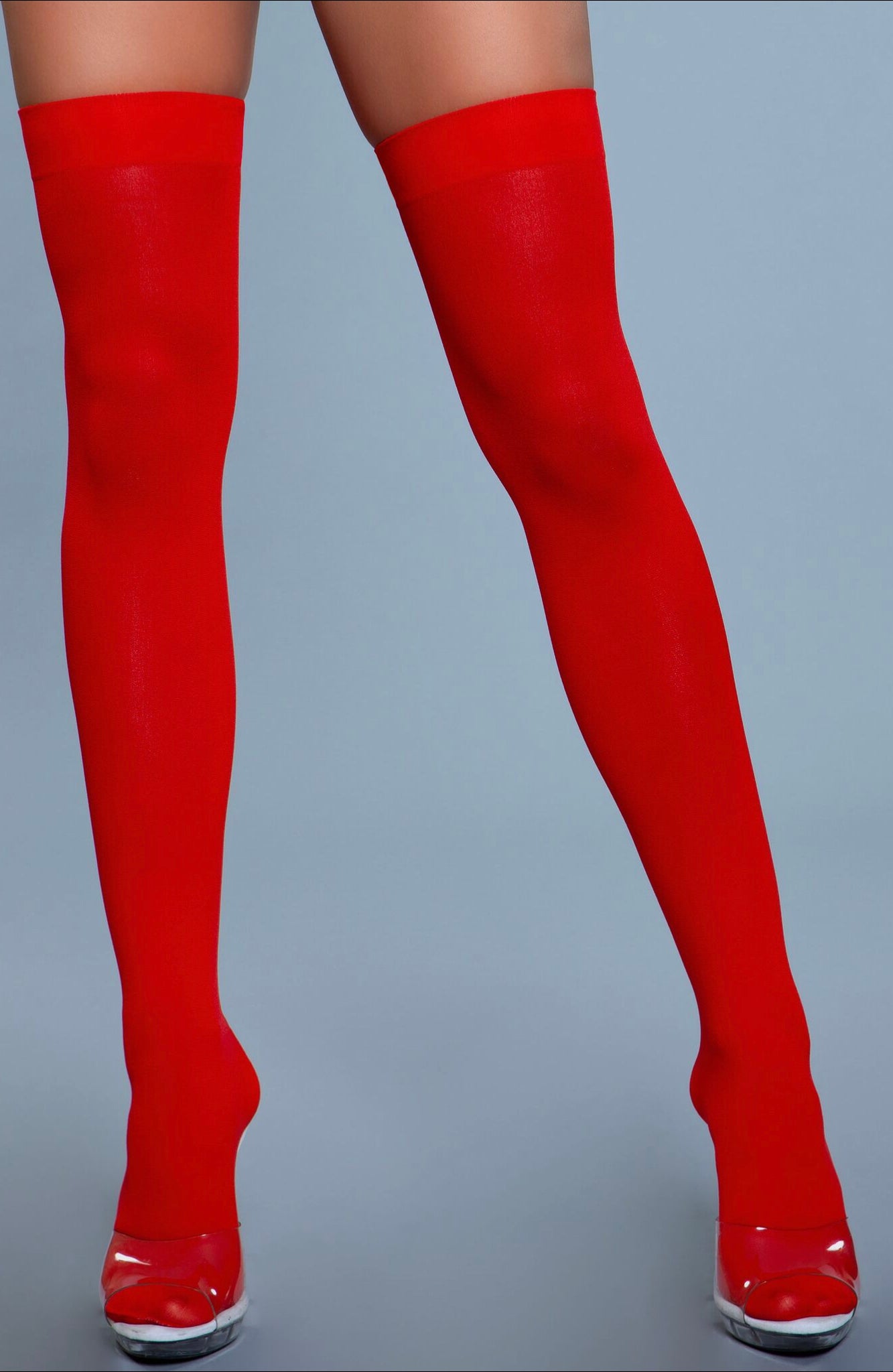Opaque Nylon Thigh Highs-Legwear & Socks-PANTIESANDPUMPS.COM