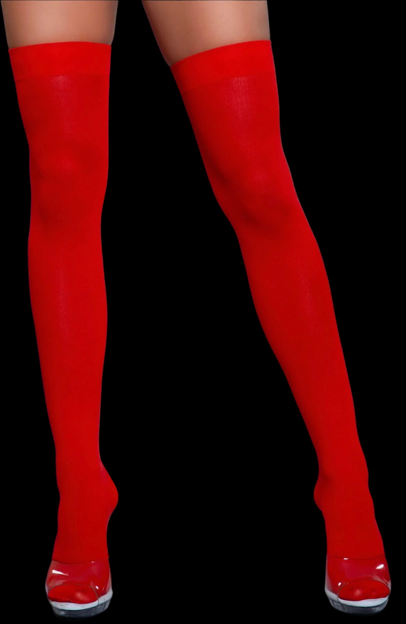 Opaque Nylon Thigh Highs-Legwear & Socks-PANTIESANDPUMPS.COM