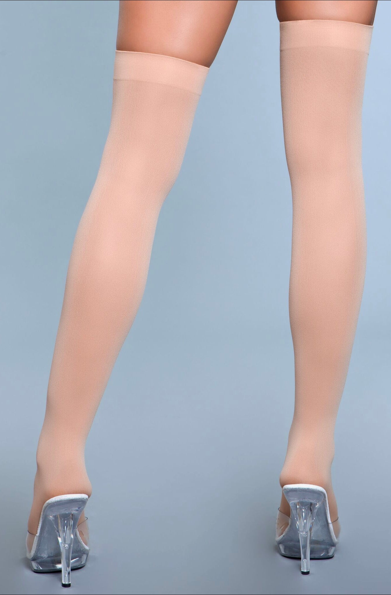 Opaque Nylon Thigh Highs-Legwear & Socks-PANTIESANDPUMPS.COM
