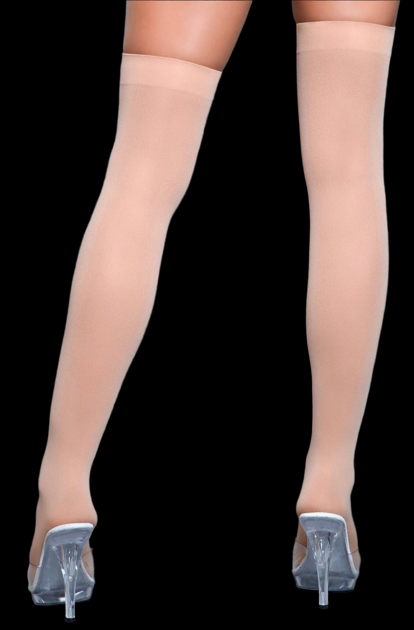 Opaque Nylon Thigh Highs-Legwear & Socks-PANTIESANDPUMPS.COM