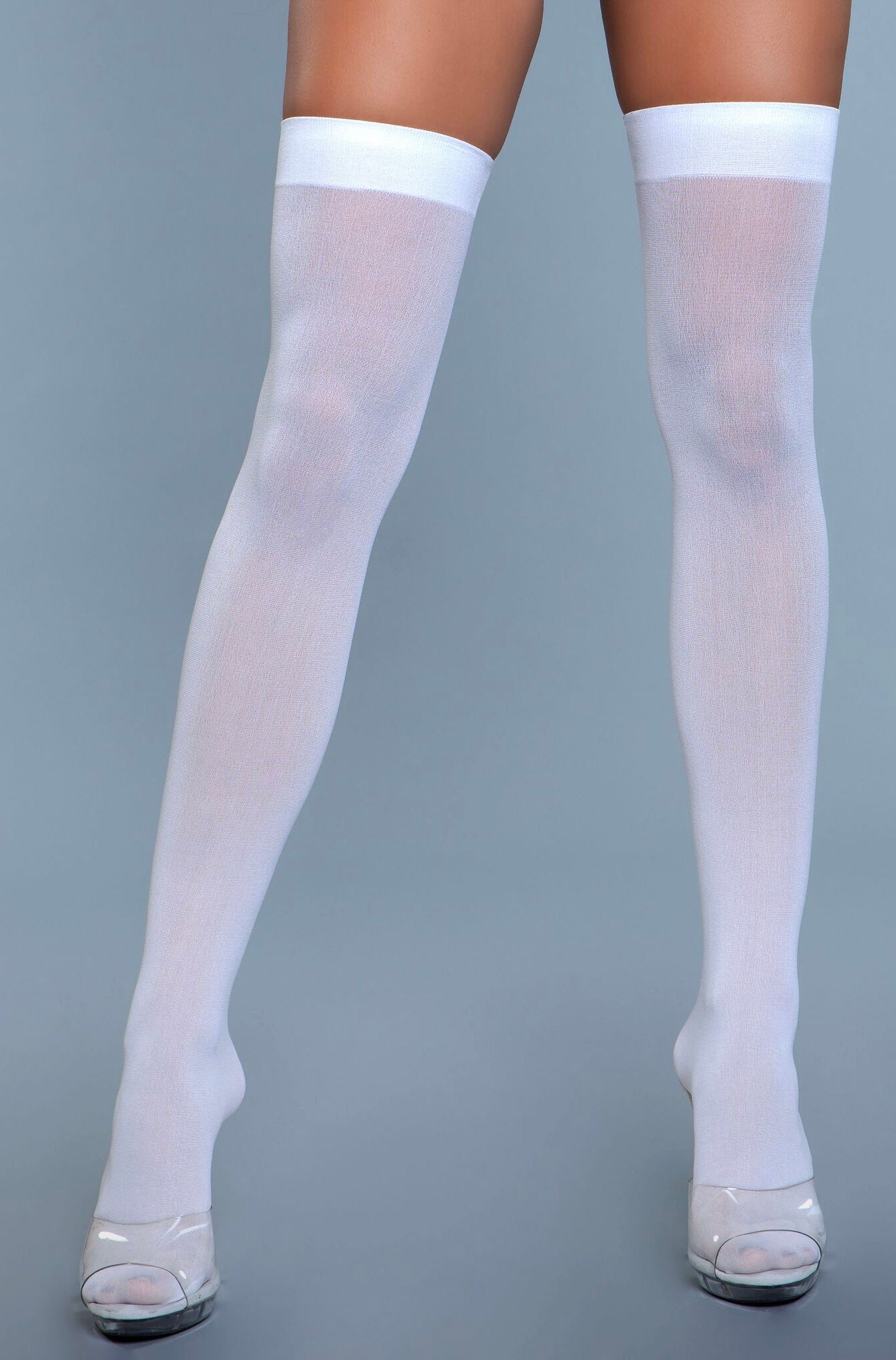Opaque Nylon Thigh Highs-Legwear & Socks-PANTIESANDPUMPS.COM