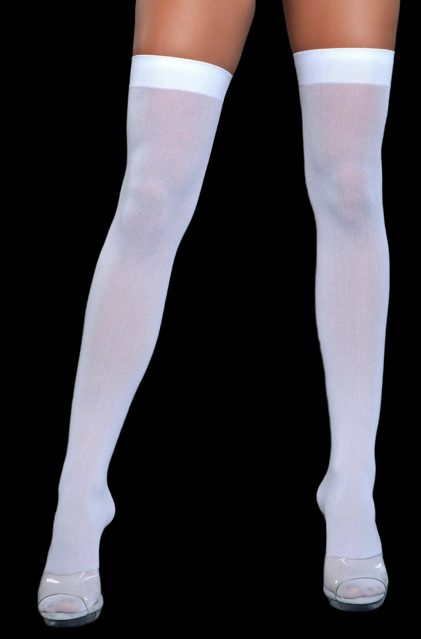 Opaque Nylon Thigh Highs-Legwear & Socks-PANTIESANDPUMPS.COM