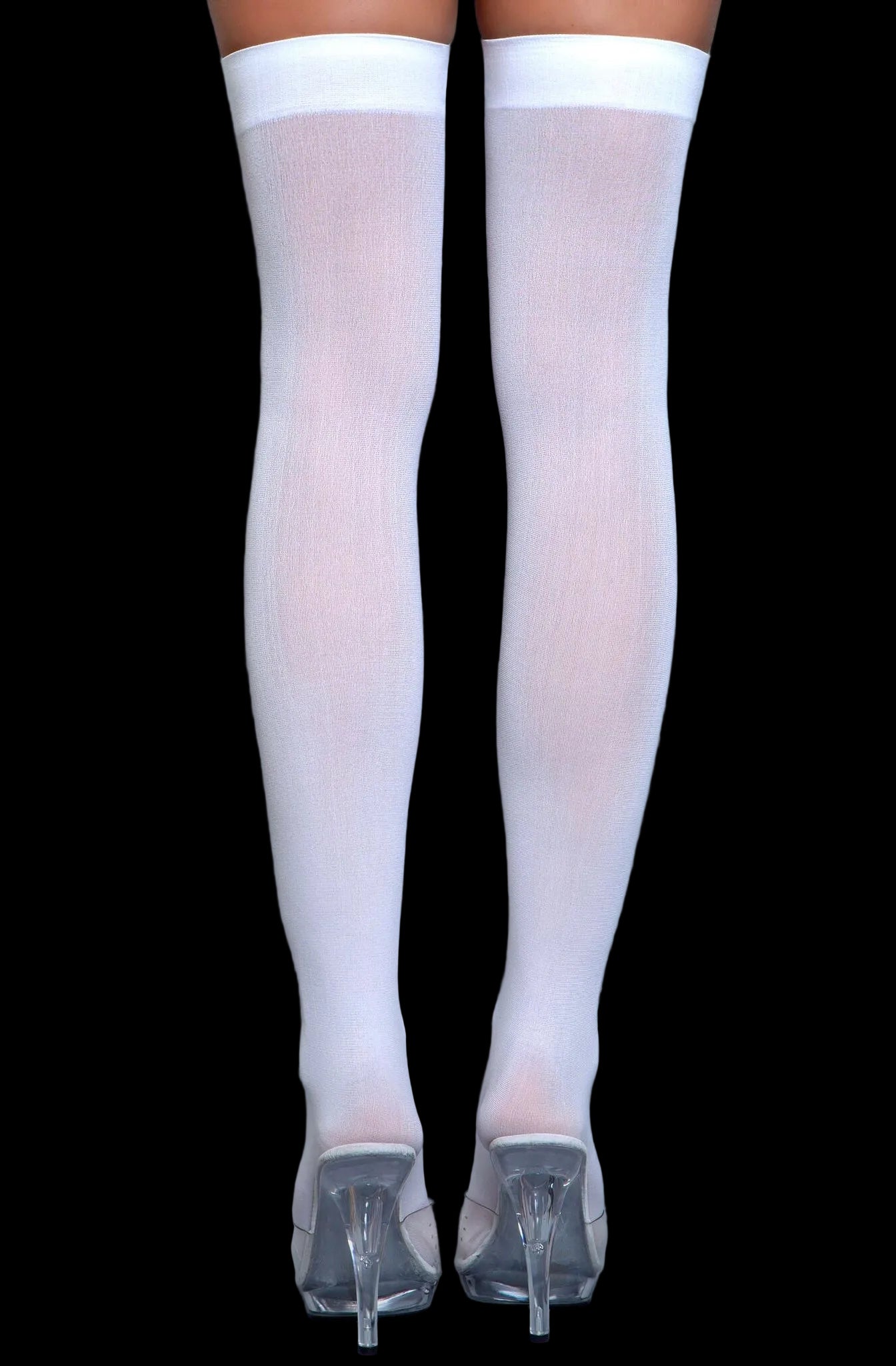 Opaque Nylon Thigh Highs-Legwear & Socks-PANTIESANDPUMPS.COM
