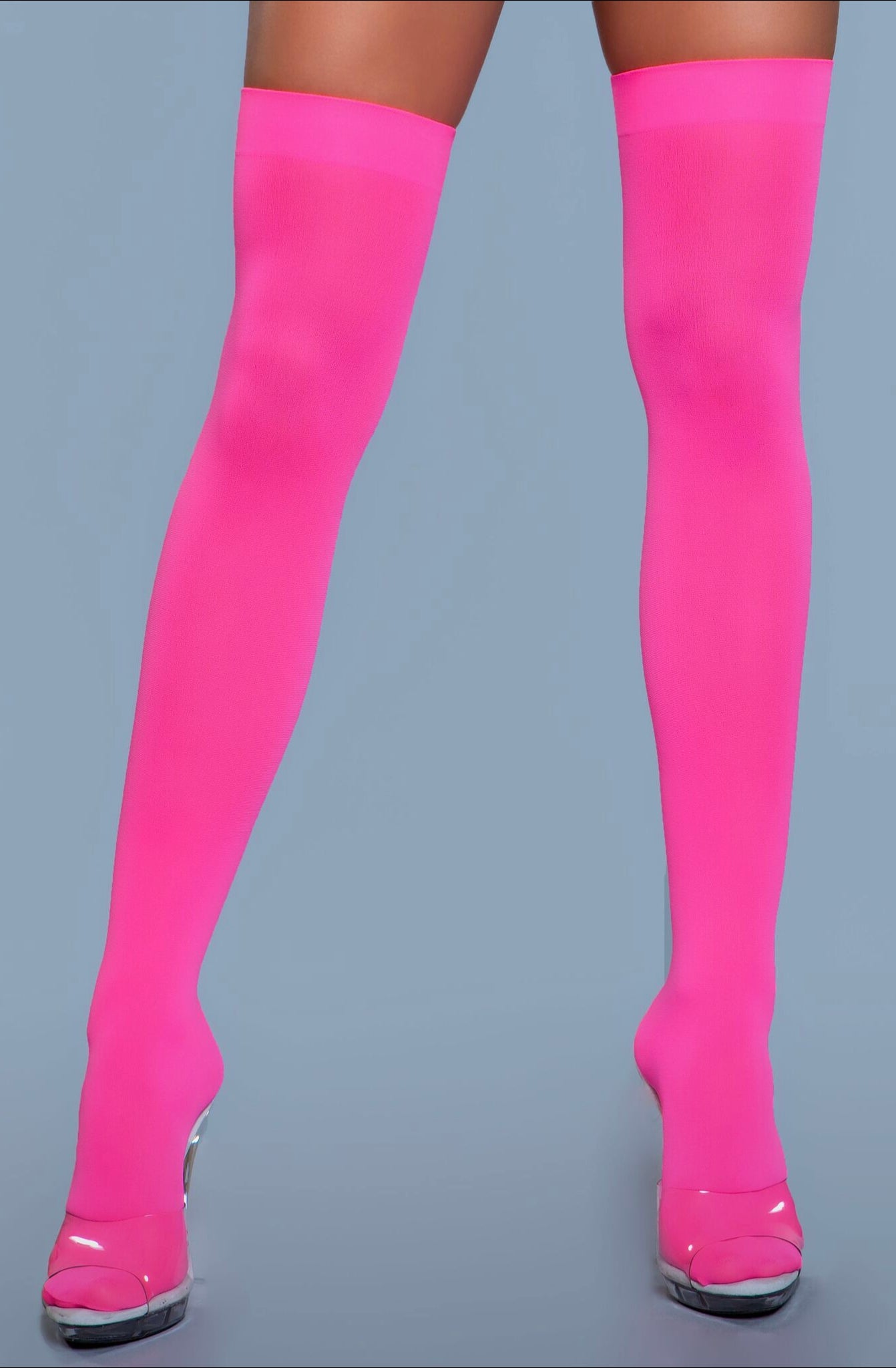 Opaque Nylon Thigh Highs-Legwear & Socks-PANTIESANDPUMPS.COM