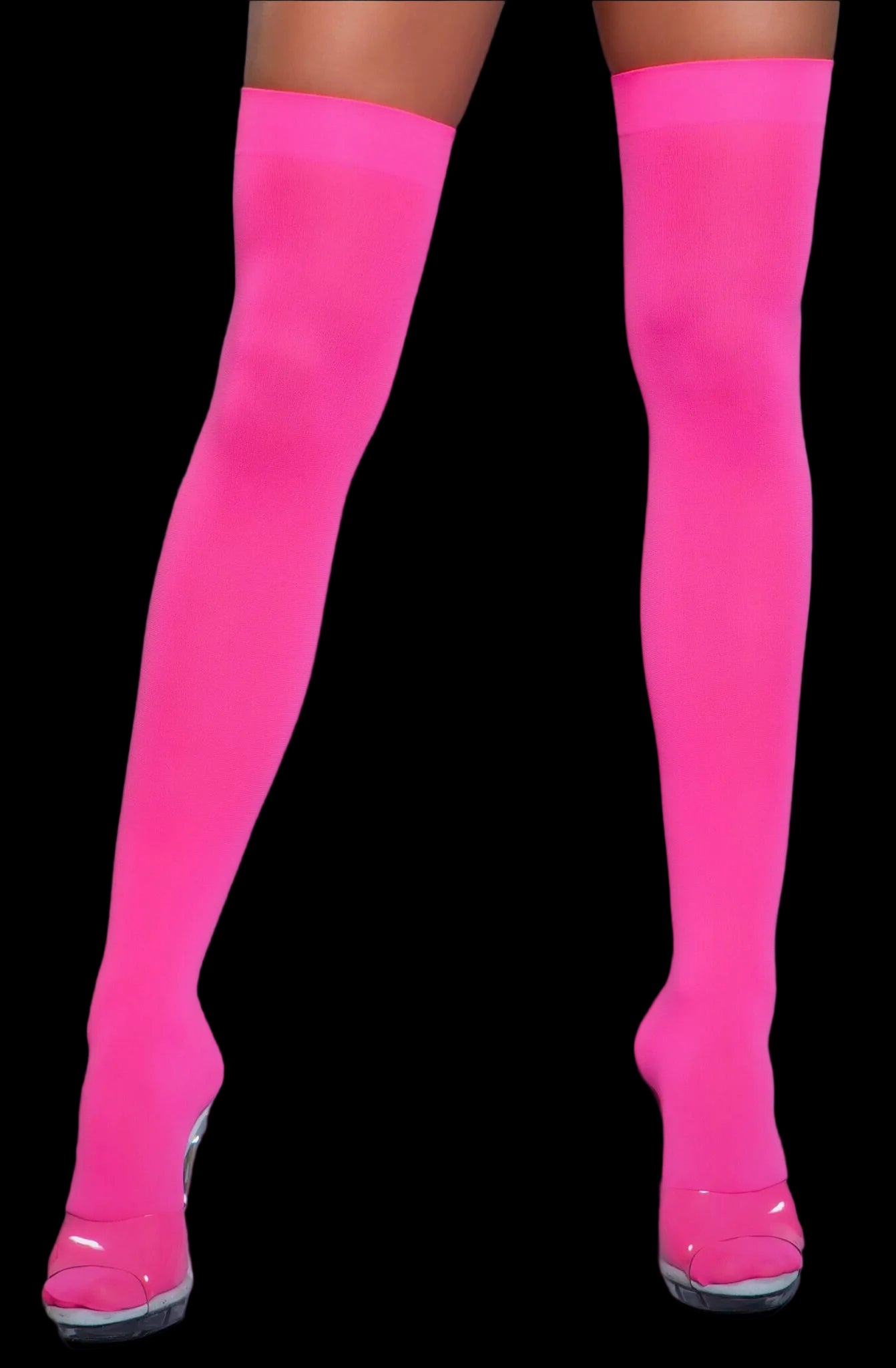 Opaque Nylon Thigh Highs-Legwear & Socks-PANTIESANDPUMPS.COM