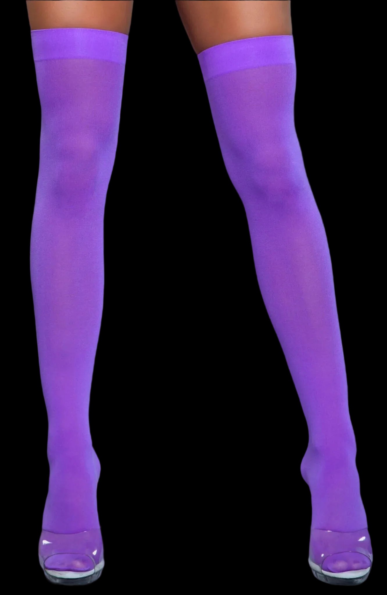 Opaque Nylon Thigh Highs-Legwear & Socks-PANTIESANDPUMPS.COM