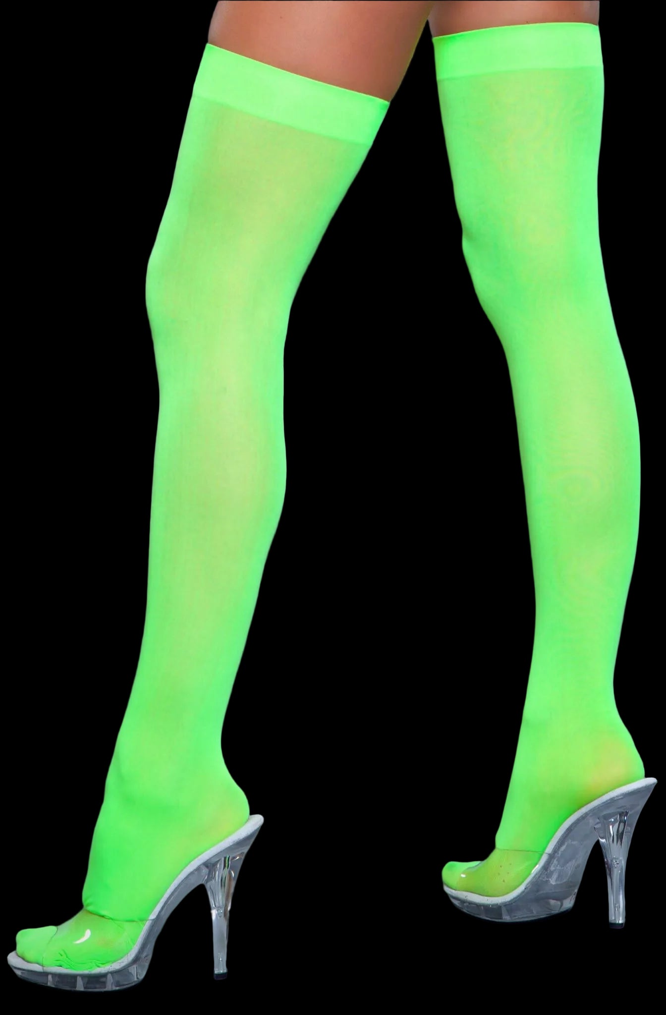 Opaque Nylon Thigh Highs-Legwear & Socks-PANTIESANDPUMPS.COM