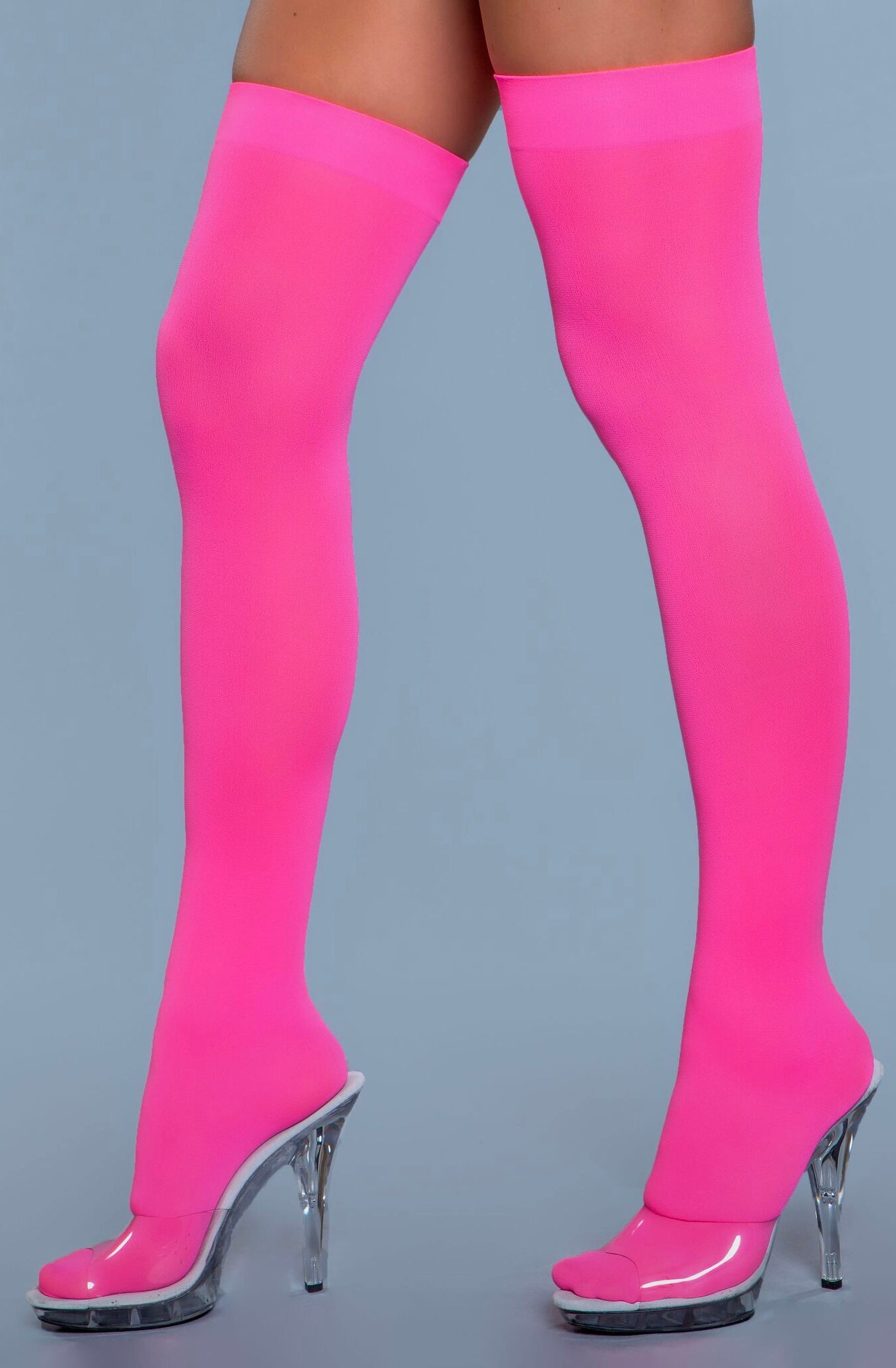 Opaque Nylon Thigh Highs-Legwear & Socks-PANTIESANDPUMPS.COM
