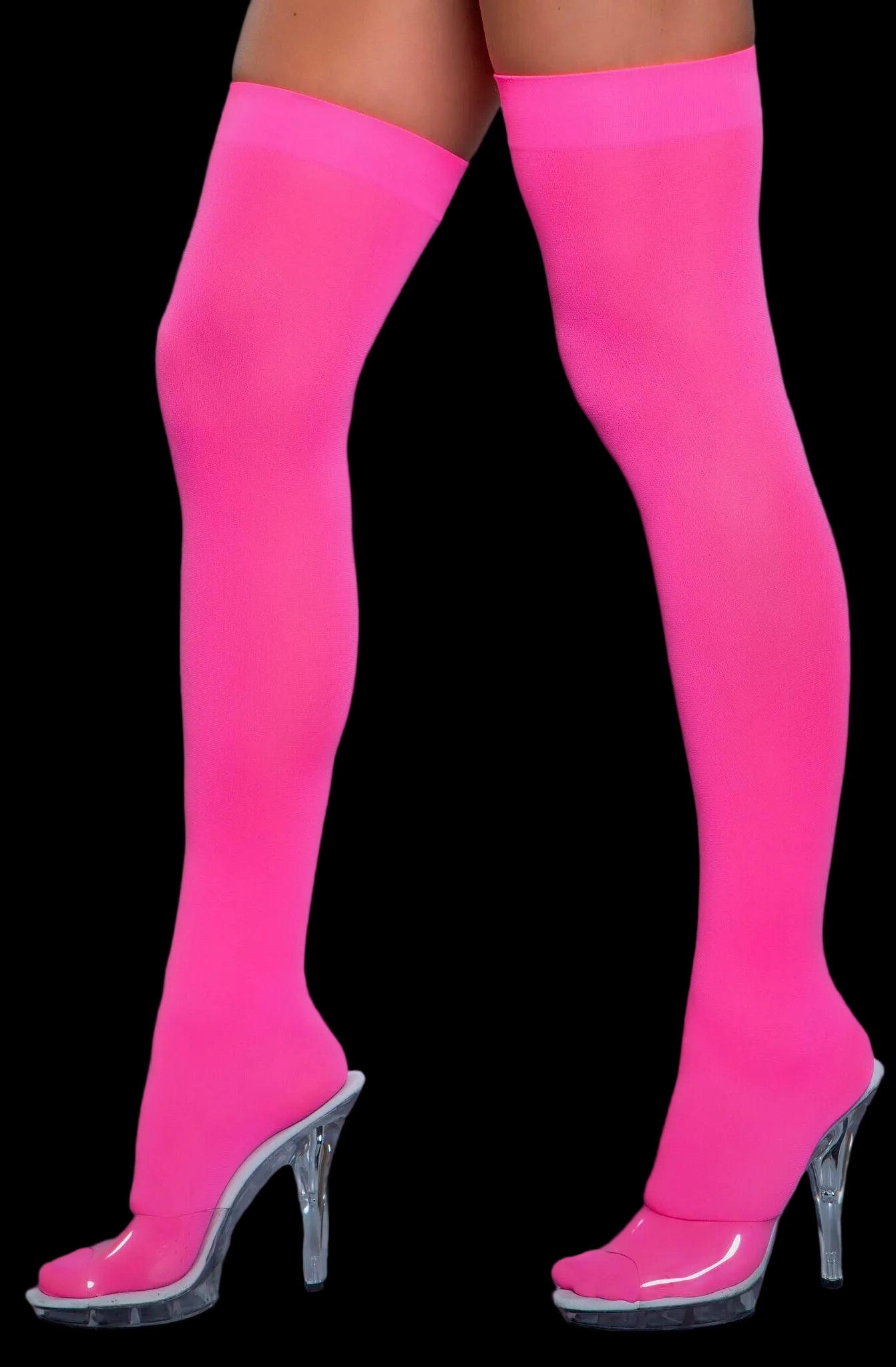 Opaque Nylon Thigh Highs-Legwear & Socks-PANTIESANDPUMPS.COM