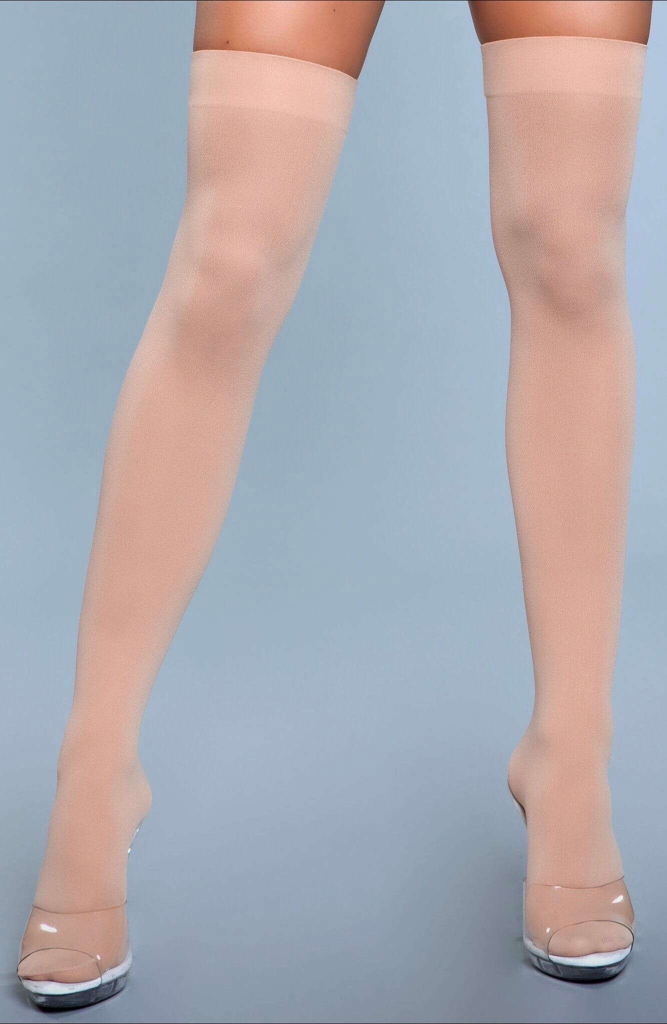 Opaque Nylon Thigh Highs-Legwear & Socks-PANTIESANDPUMPS.COM