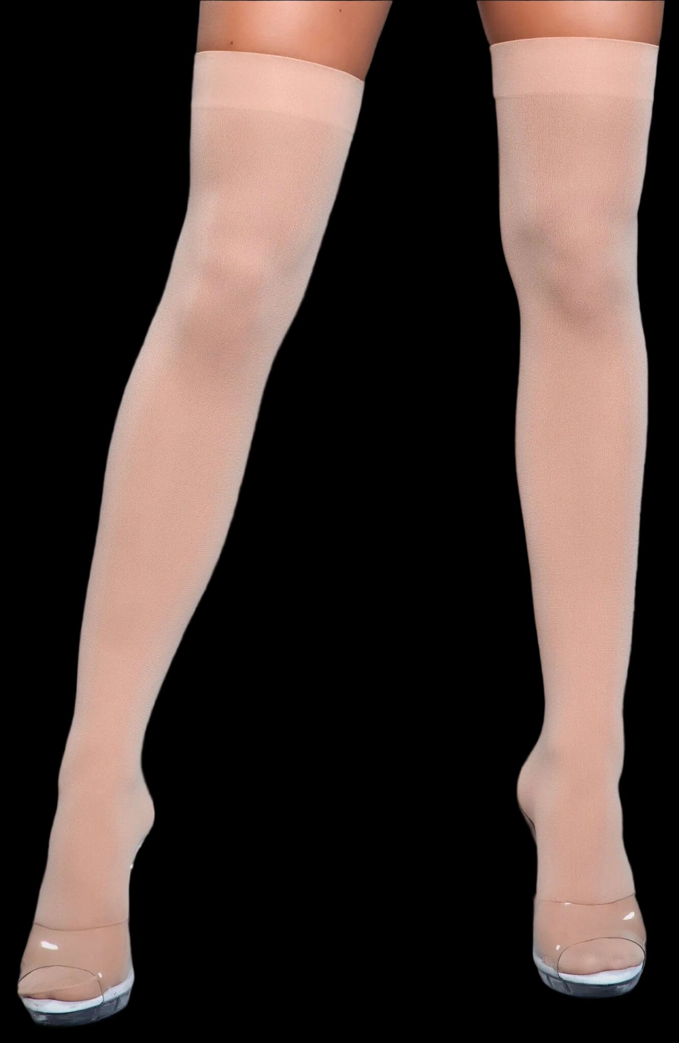 Opaque Nylon Thigh Highs-Legwear & Socks-PANTIESANDPUMPS.COM