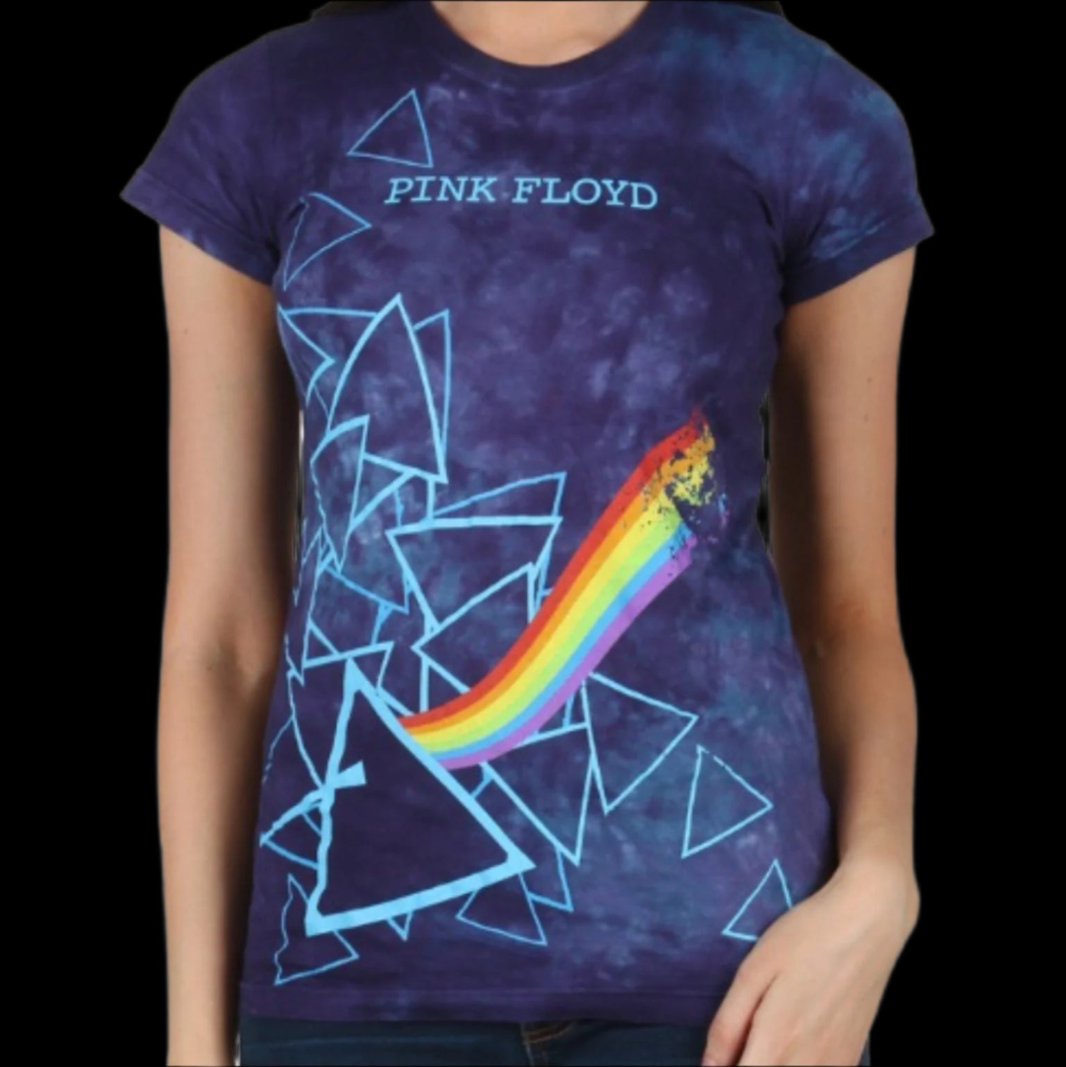 Pink Floyd Prisms Women’s T-Shirt-T-Shirts-PANTIESANDPUMPS.COM