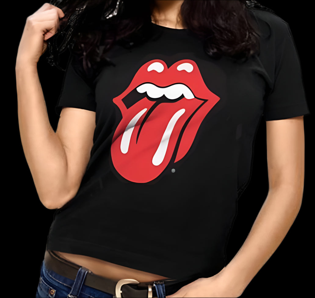 Rolling Stones Classic Tongue Girlie T-Shirt-T-Shirts-PANTIESANDPUMPS.COM