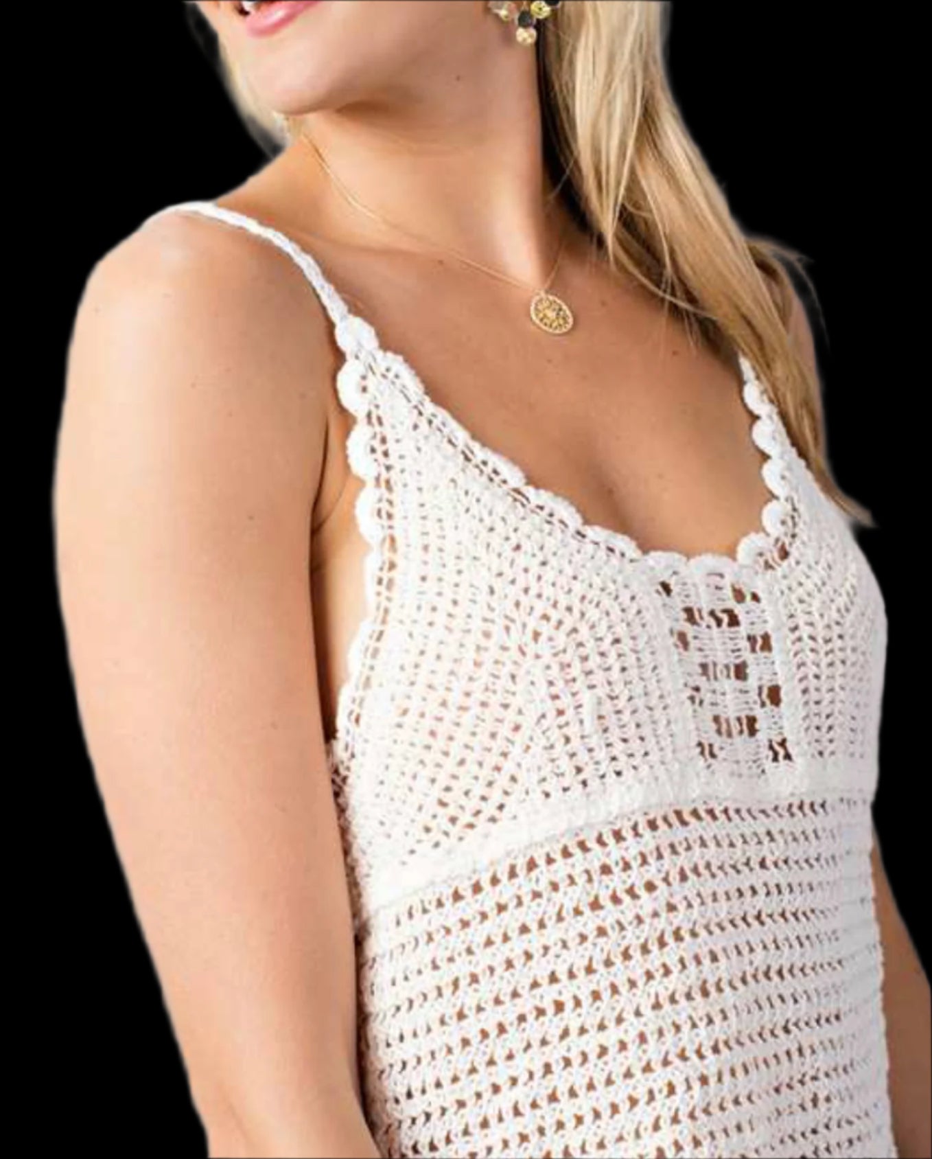 Scallop Edge Accent Cami-Shirts & Tops-PANTIESANDPUMPS.COM