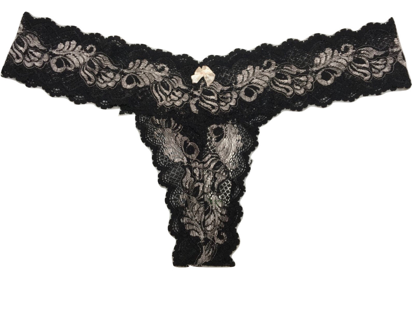 Women’s Black Sexy Lace Thong-Lingerie-PANTIESANDPUMPS.COM