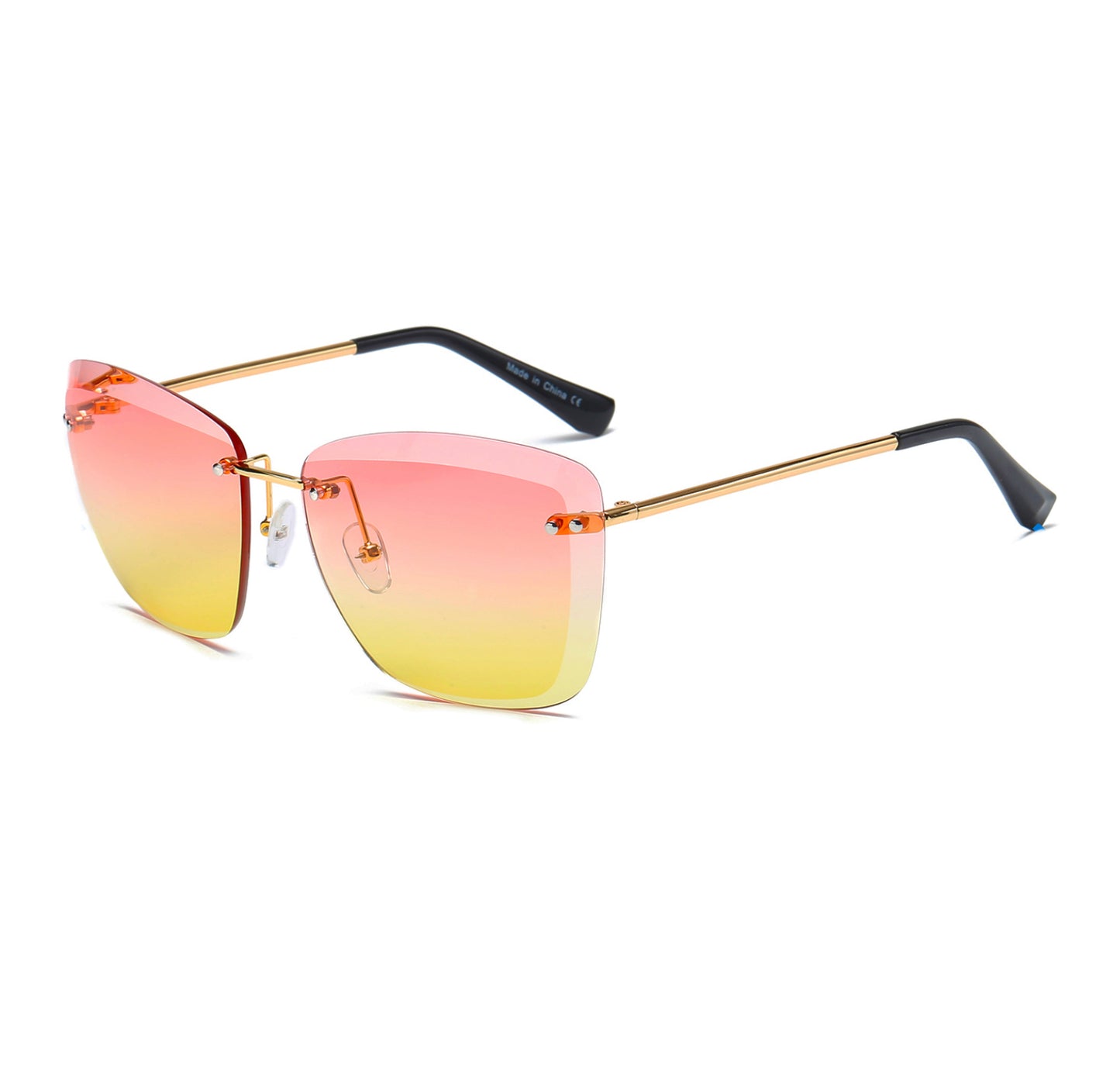 Women’s Rimless Square Sunglasses-Eyewear-PANTIESANDPUMPS.COM