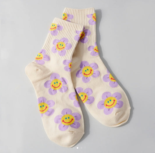 Smile Flower Socks