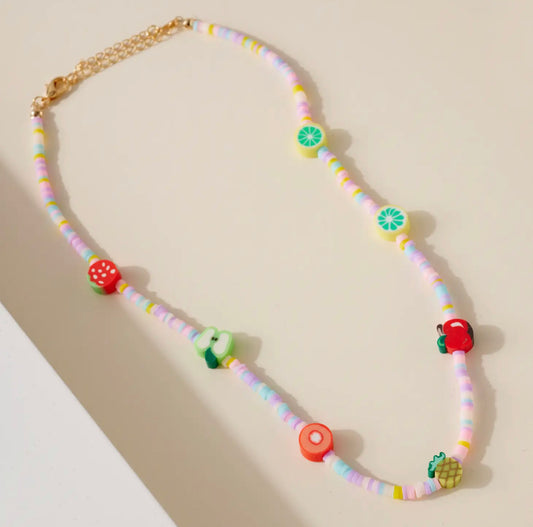 Multi Fruits Beaded Necklace