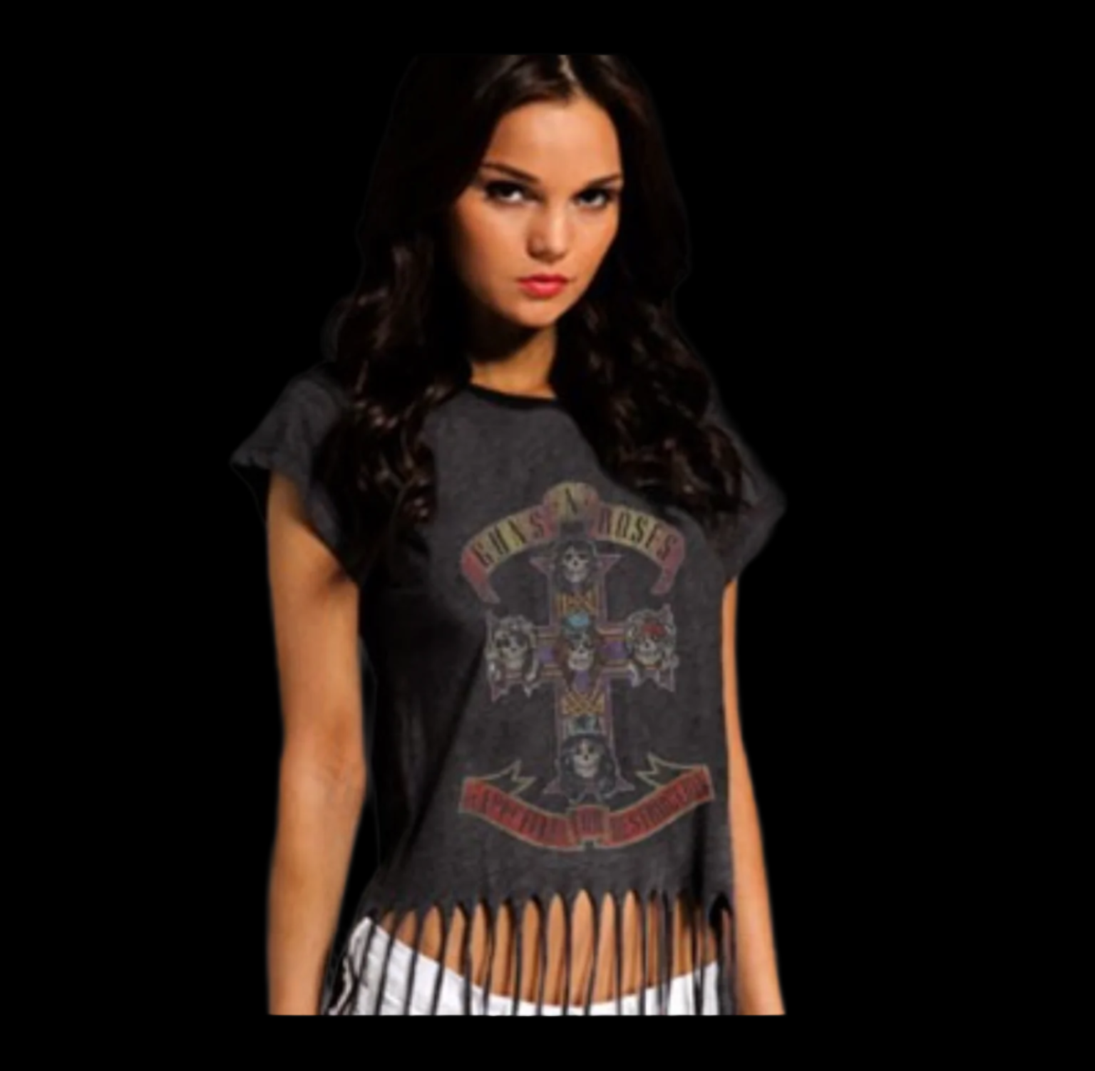 Guns N’ Roses Cross Fringe Top Women’s Fit T-Shirt