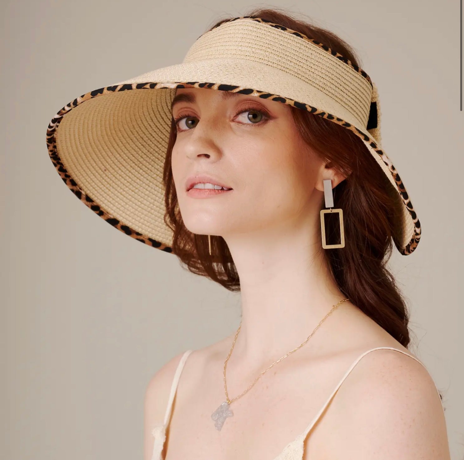 Leopard Brim Visor Hat-Hats-PANTIESANDPUMPS.COM