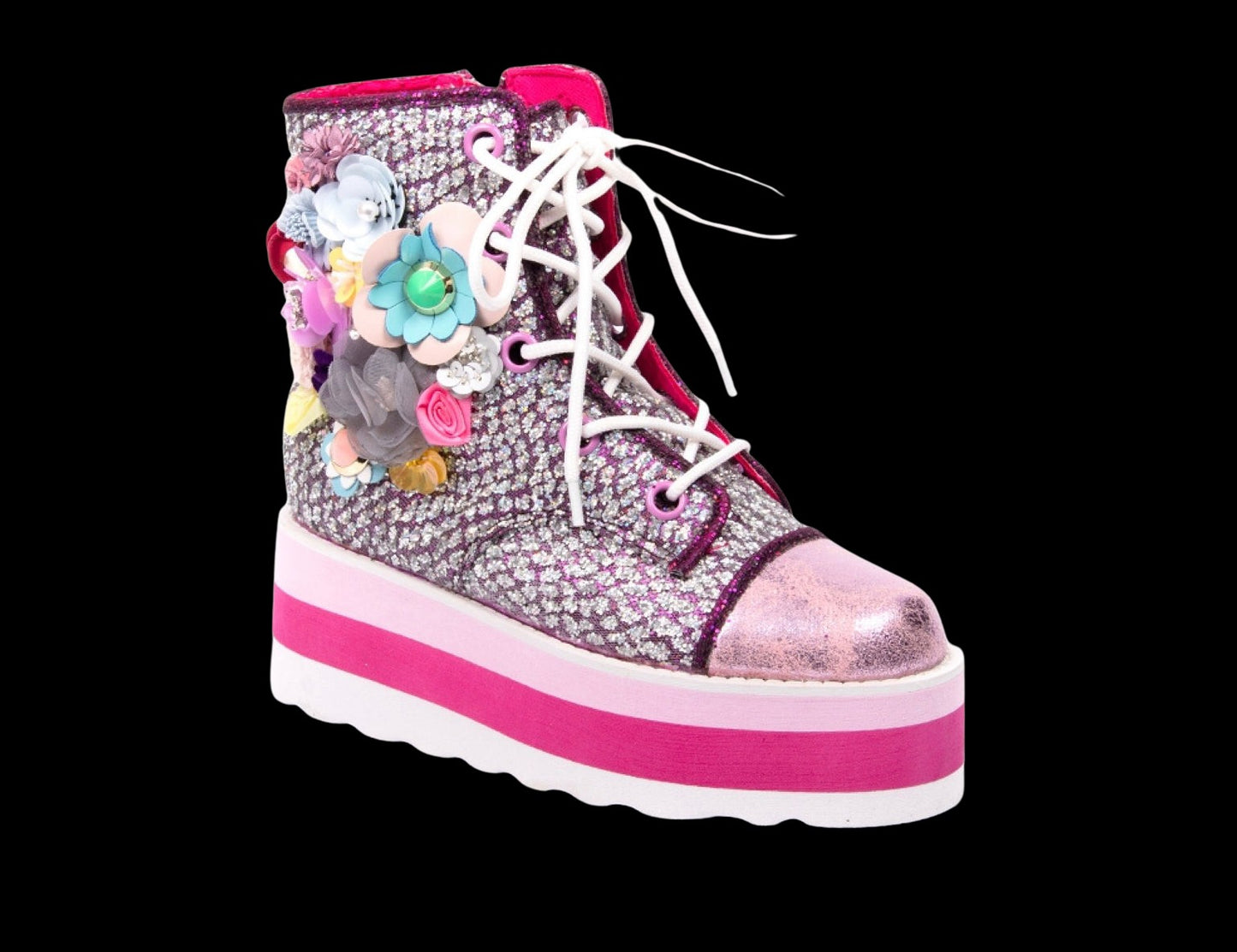 Irregular Choice Floral Stomp Sneakers-Footwear-PANTIESANDPUMPS.COM