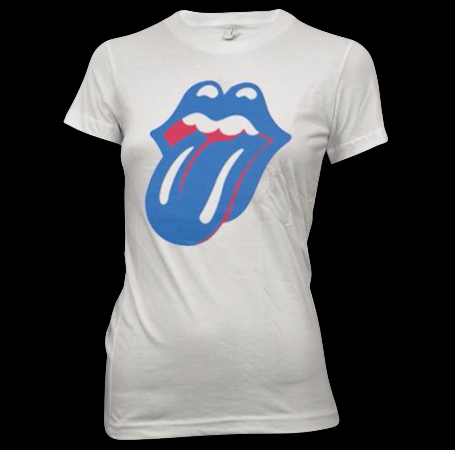 Rolling Stones Big Blue Tongue Logo T-Shirt-T-Shirts-PANTIESANDPUMPS.COM