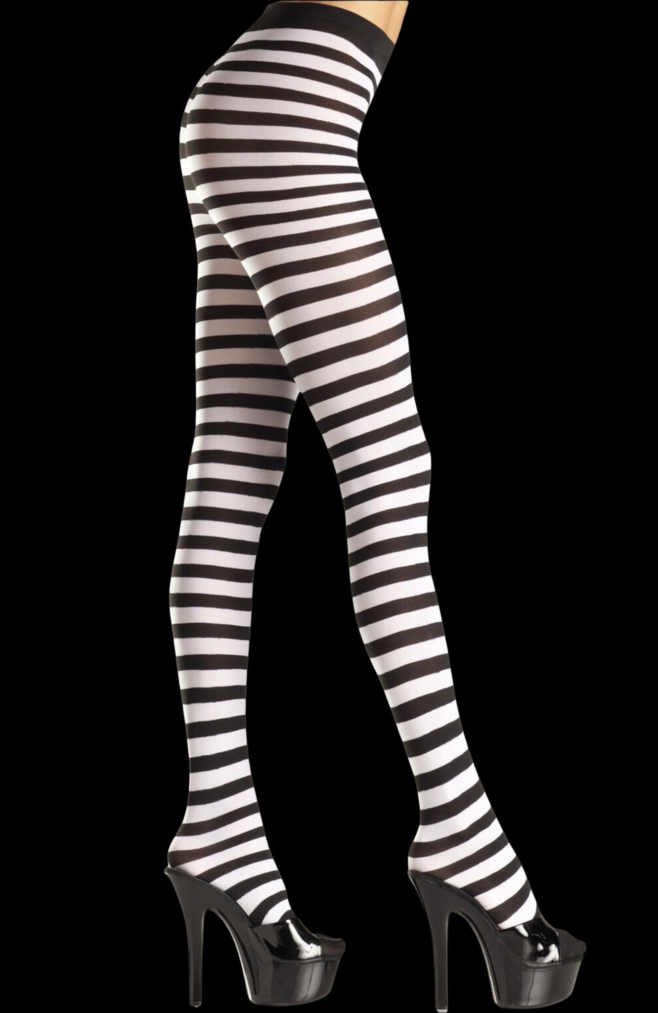 Striped Pantyhose-Legwear & Socks-PANTIESANDPUMPS.COM