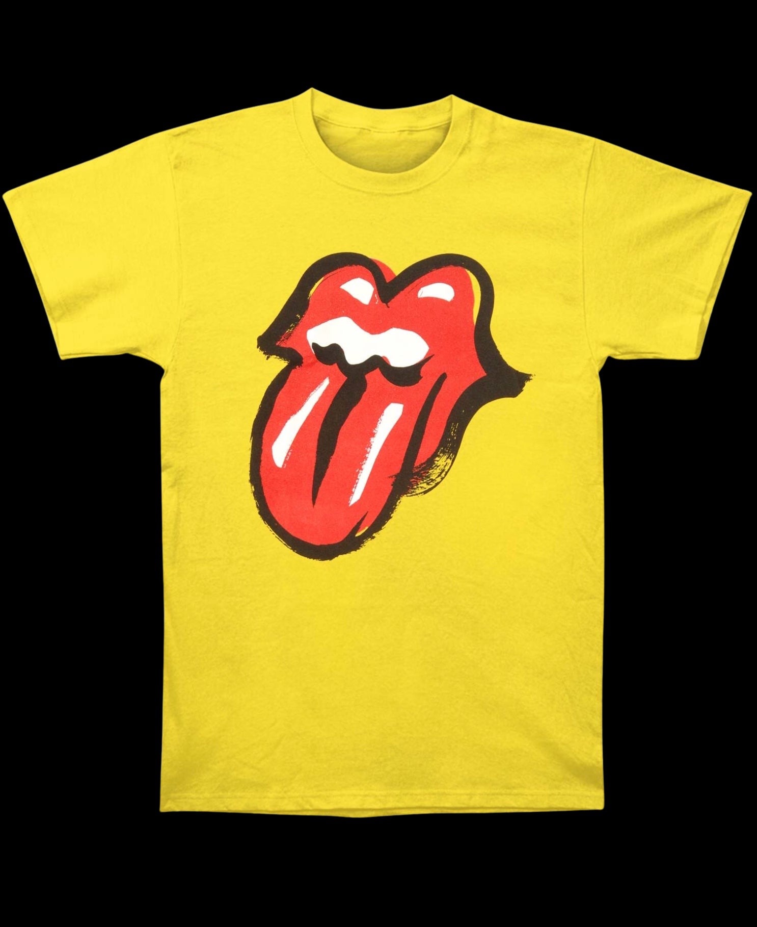 Rolling Stones Logo Yellow T-Shirt-T-Shirts-PANTIESANDPUMPS.COM