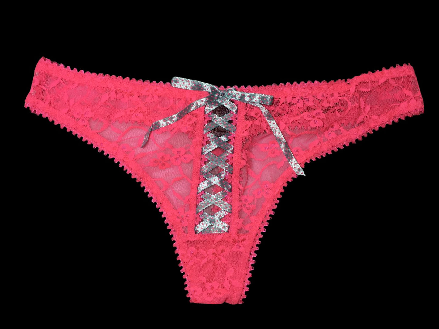 Blue Ribbon Hot Pink Thong-Lingerie-PANTIESANDPUMPS.COM