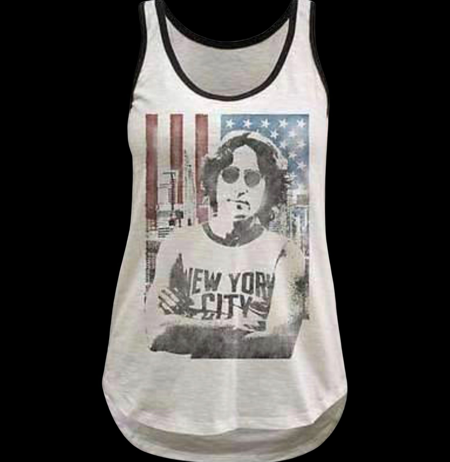 John Lennon Flag Women’s Sporty Tank-T-Shirts-PANTIESANDPUMPS.COM