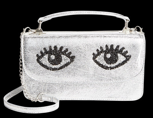 Betsey Johnson Eyes Top Handle Crossbody-Bags-PANTIESANDPUMPS.COM