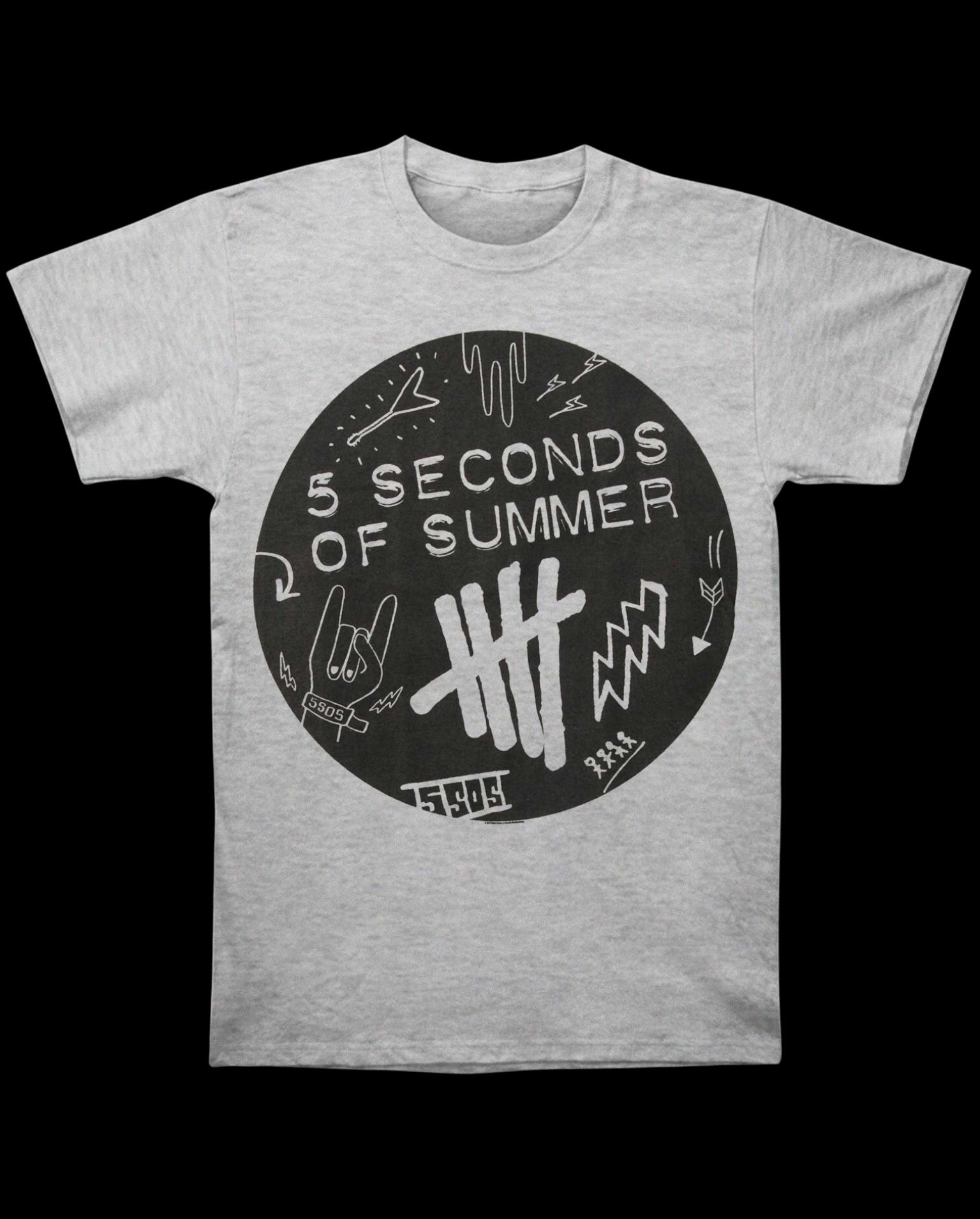 5 Seconds Of Summer Scribble Logo Men’s Fit T-Shirt 6-T-Shirts-PANTIESANDPUMPS.COM