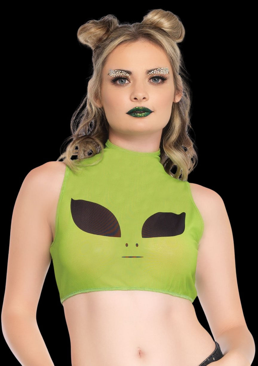 Crop Top Alien-T-Shirts-PANTIESANDPUMPS.COM