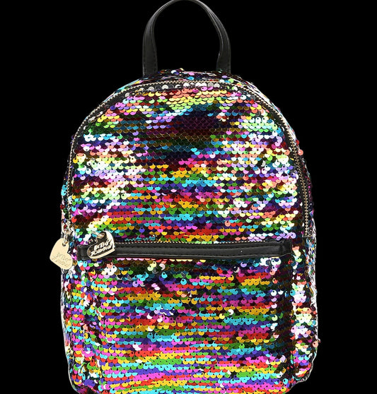 Betsey Johnson Mini Sequin Backpack-Bags-PANTIESANDPUMPS.COM