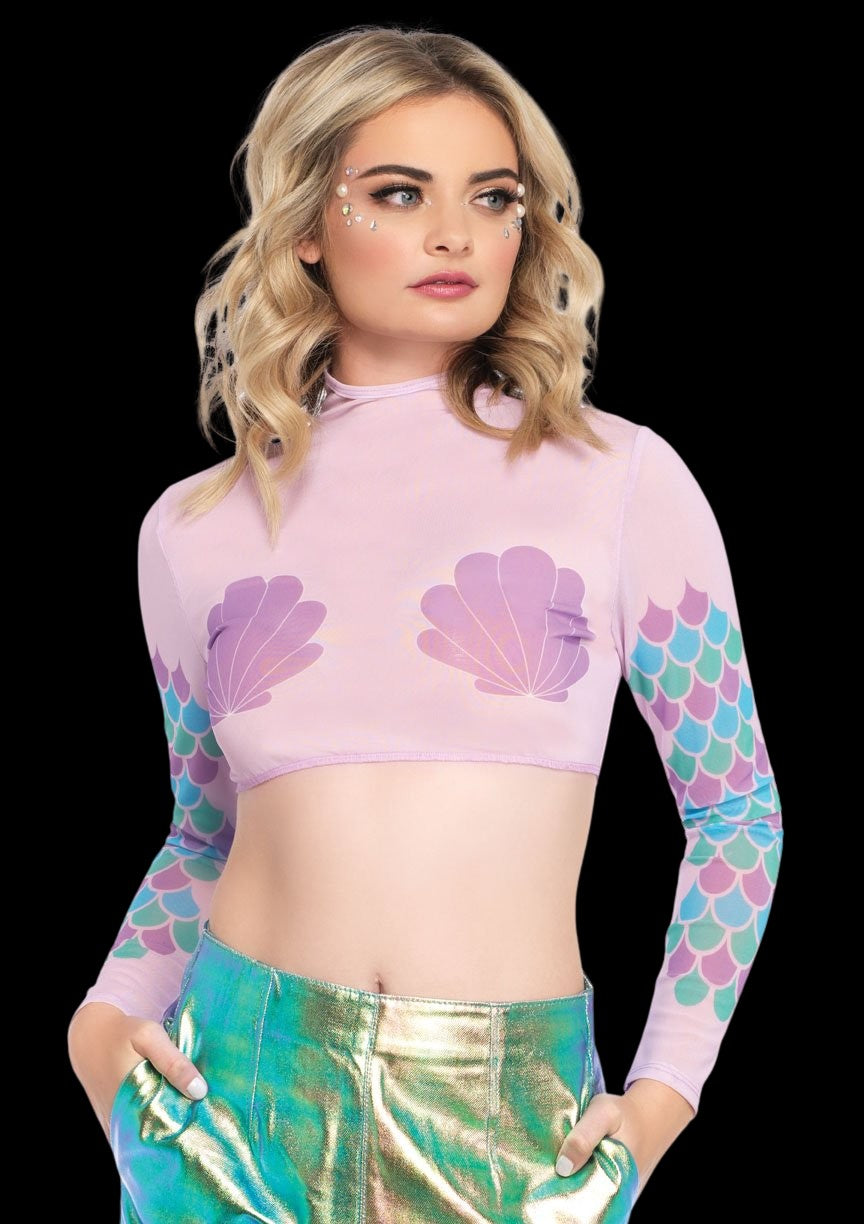 Mermaid Crop Top-T-Shirts-PANTIESANDPUMPS.COM