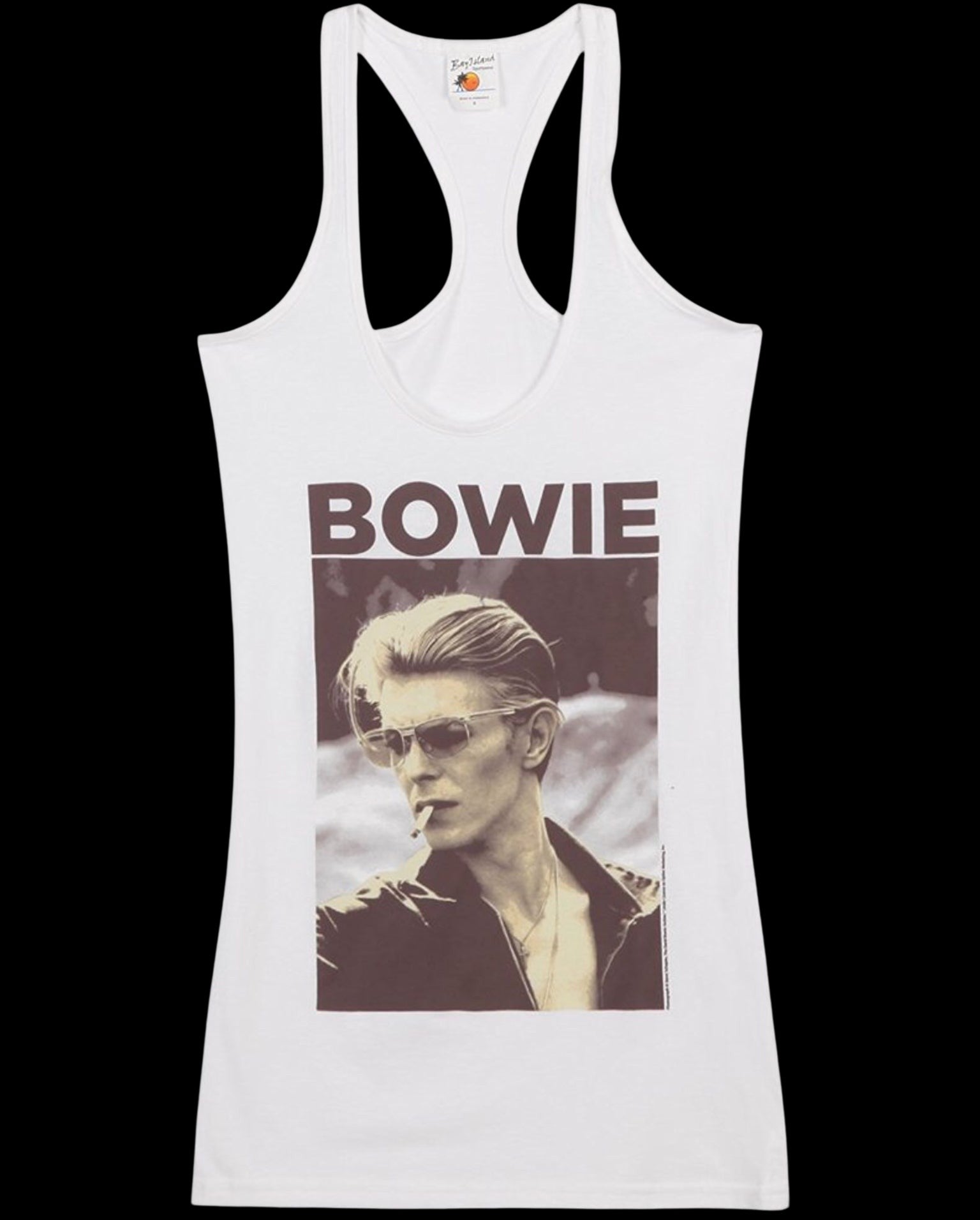 David Bowie Smoking Photo Racerback Juniors Tank Top-T-Shirts-PANTIESANDPUMPS.COM