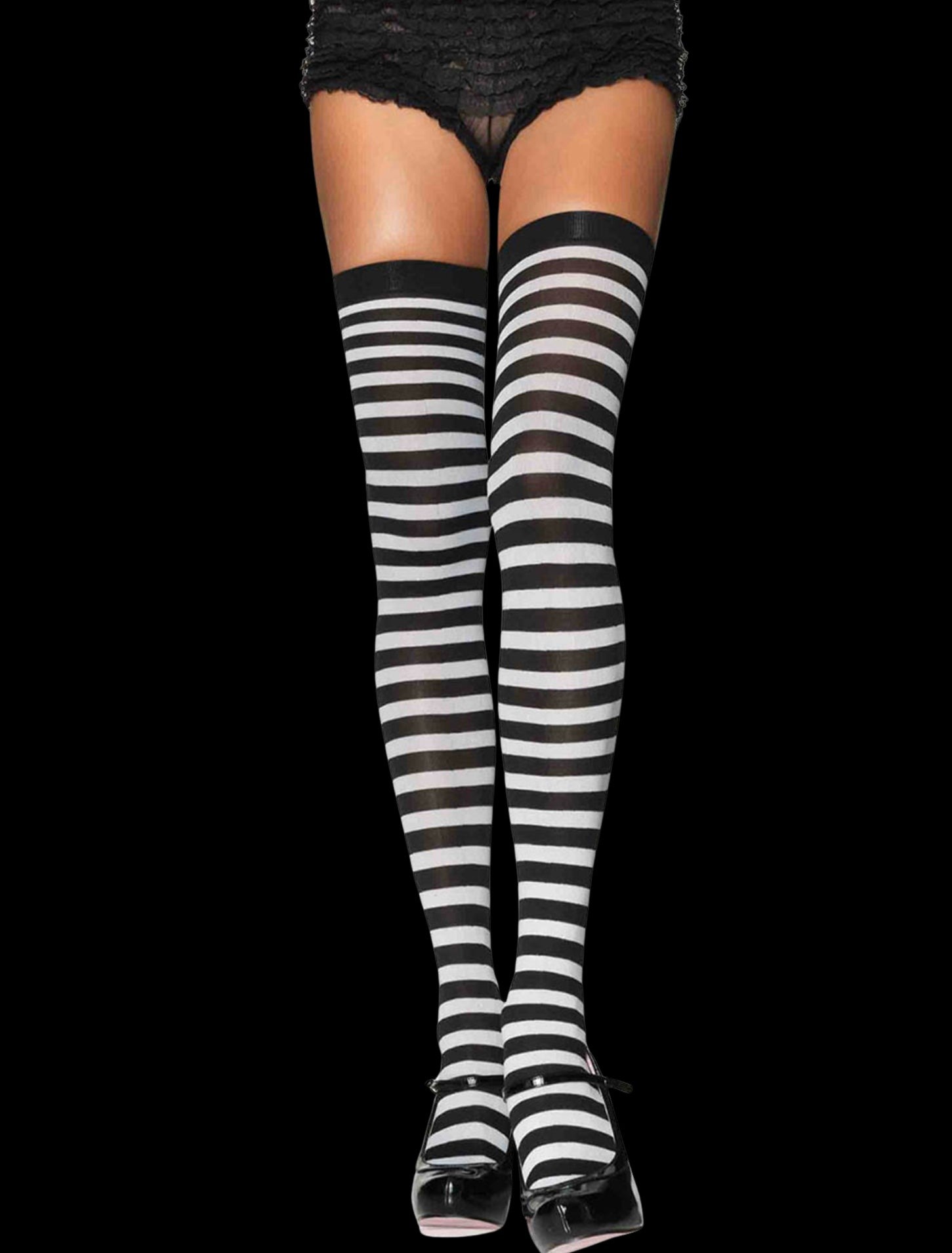 Nylon Stockings With Stripes-Hosiery-PANTIESANDPUMPS.COM