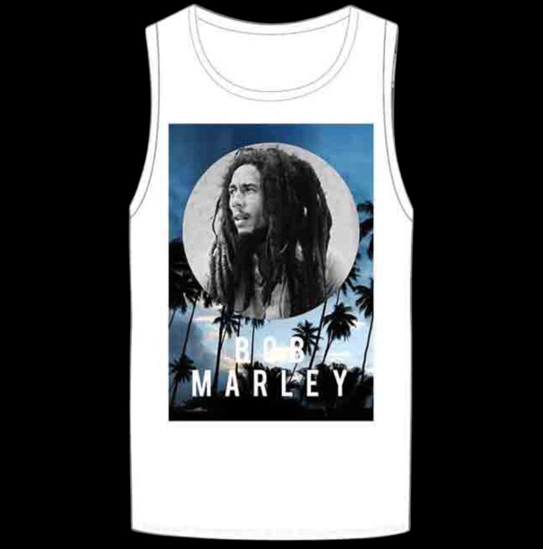 Bob Marley Palms Women’s Tank Top-T-Shirts-PANTIESANDPUMPS.COM