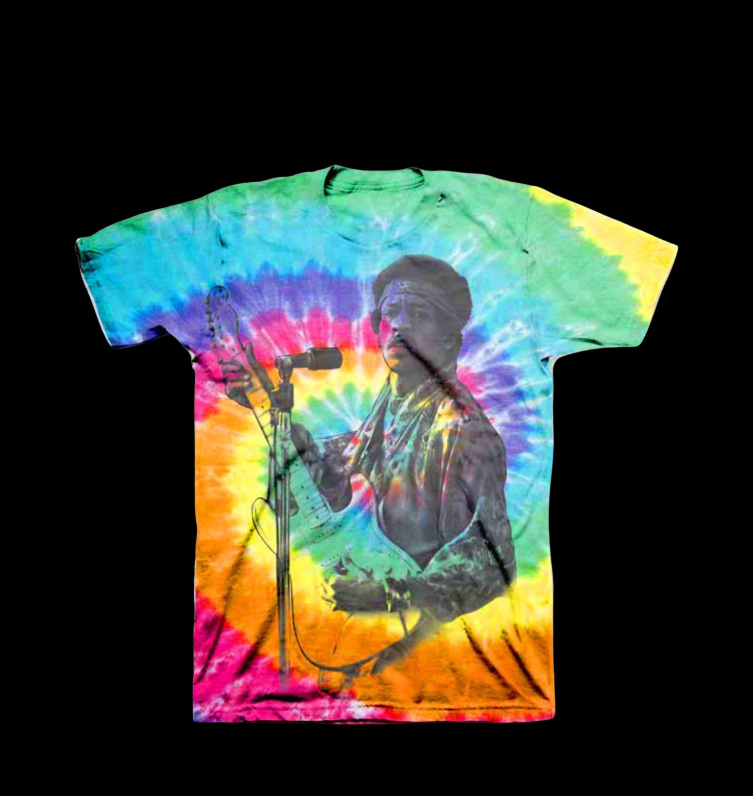 Jimi Hendrix Rainbow Spiral Tie Dye T-Shirt-T-Shirts-PANTIESANDPUMPS.COM