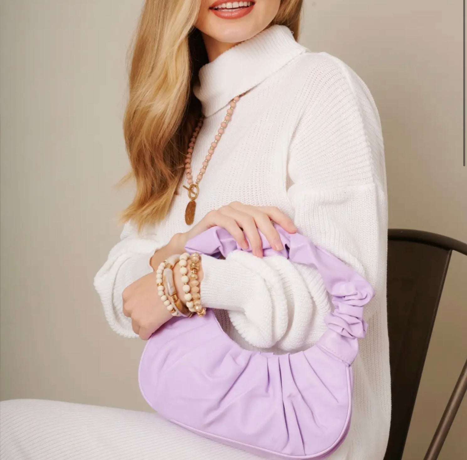 Pleated Shoulder Bag-Bags-PANTIESANDPUMPS.COM