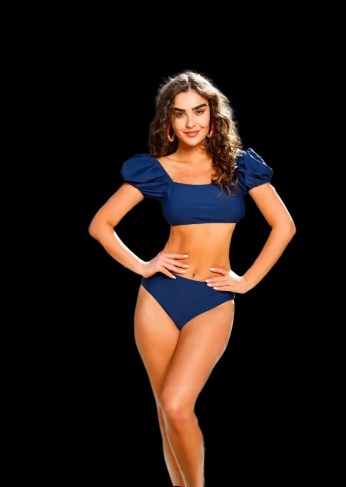 Puff Sleeve High Waist Two Piece Swim