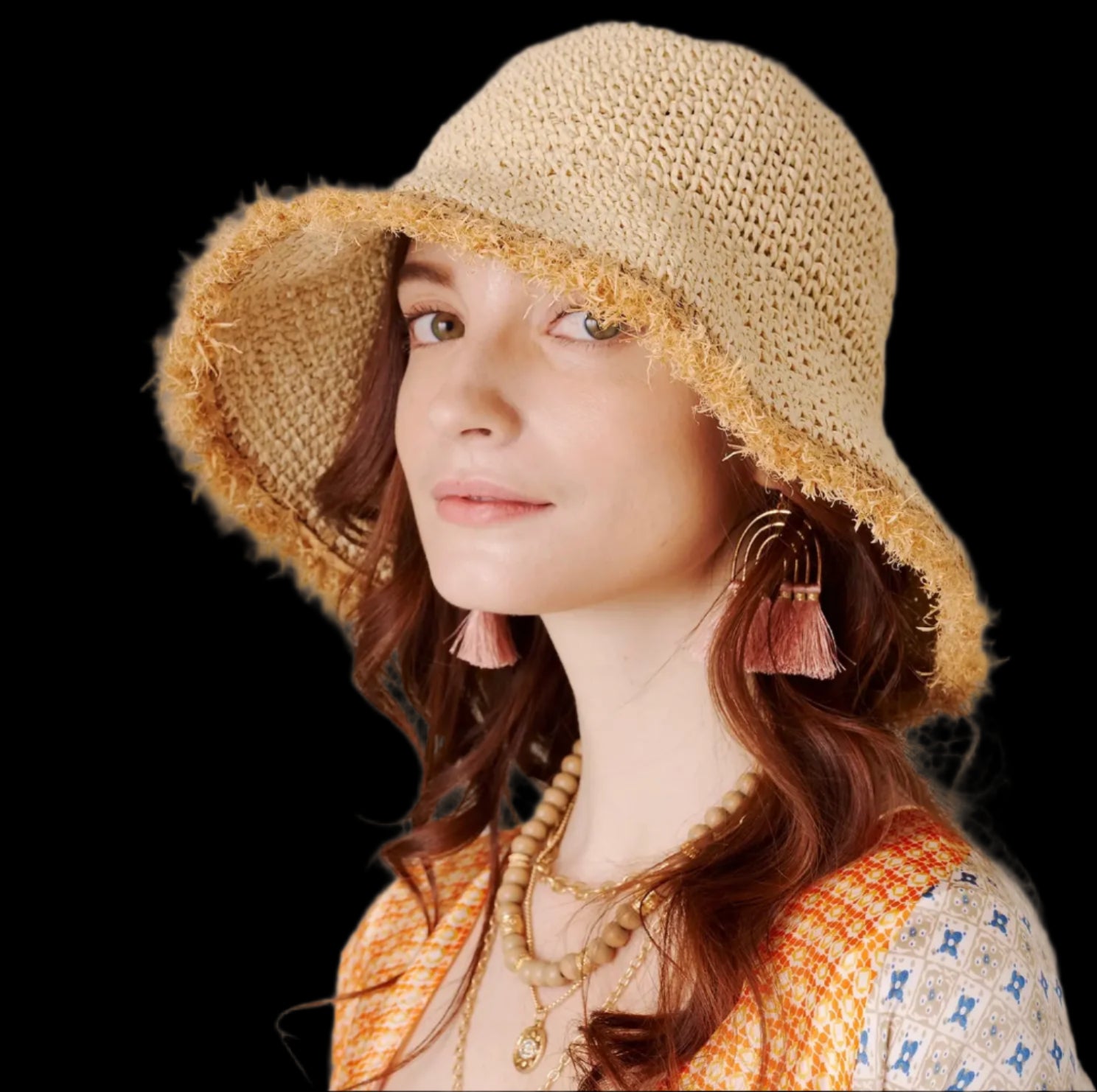Straw Bucket Hat-Hats-PANTIESANDPUMPS.COM