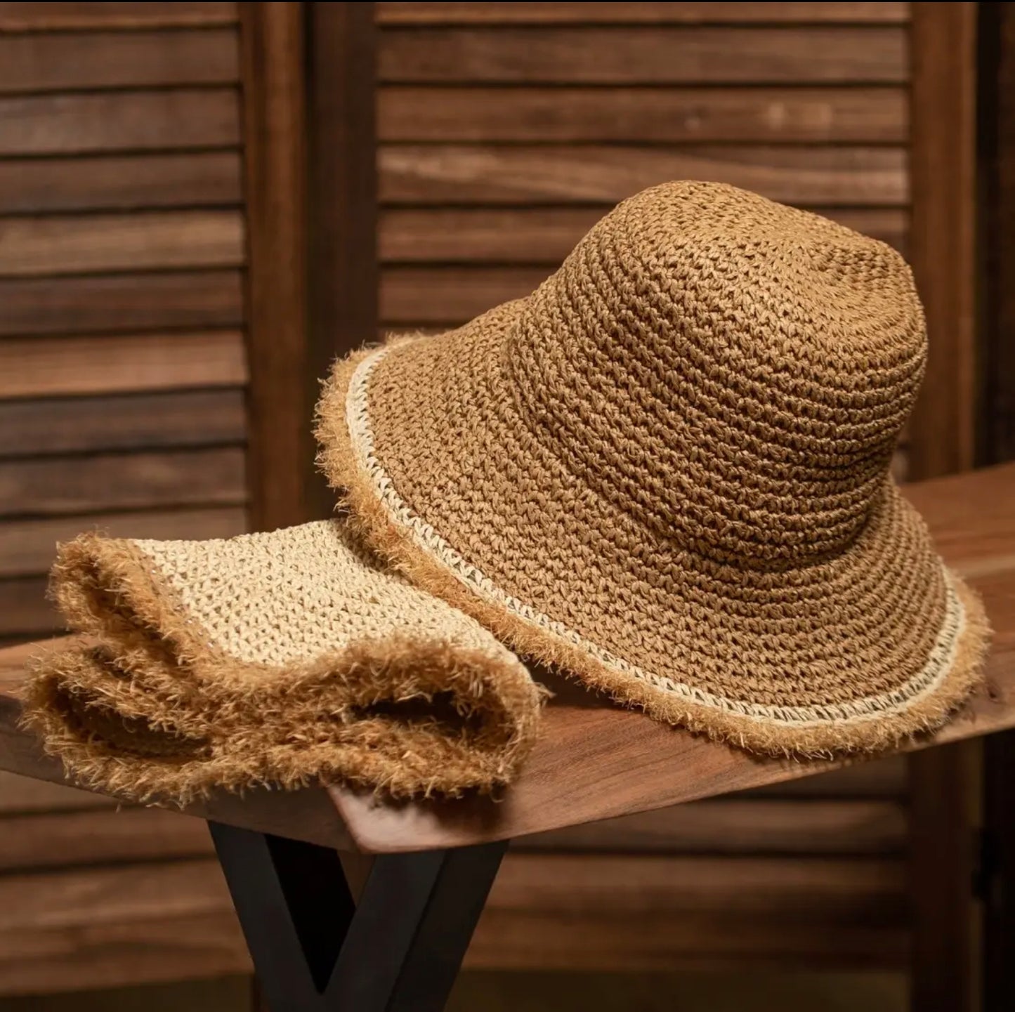 Straw Bucket Hat-Hats-PANTIESANDPUMPS.COM