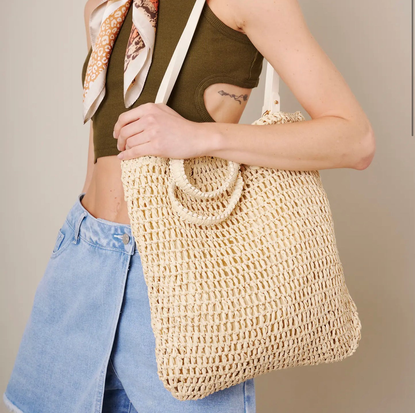 Straw Tote Bag-Bags-PANTIESANDPUMPS.COM