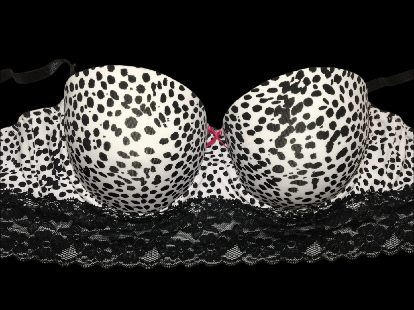 White/Blk Print Longline Bra